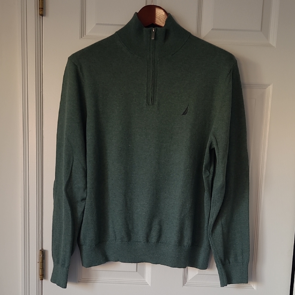 Nautica Men's Green Zip-Up Sweater